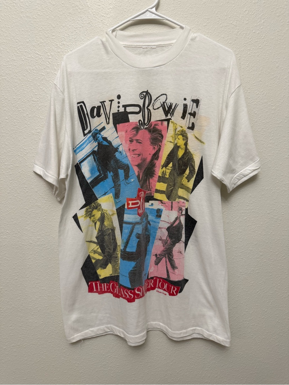 Vintage David Bowie T-Shirt The Glass Spider Tour 1987 Rock Band 80's Sz L Rare